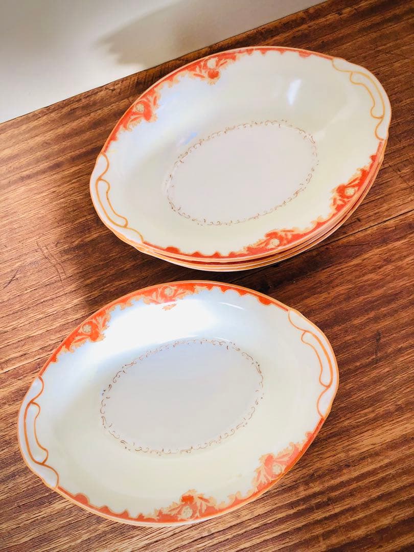 オールドノリタケ　カレー皿　深皿　洋風皿　花柄