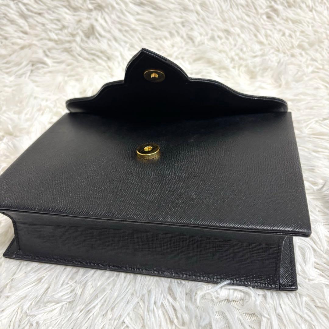 美品★イヴサンローラン クラッチバッグ カサンドラ レザー ブラック YSL