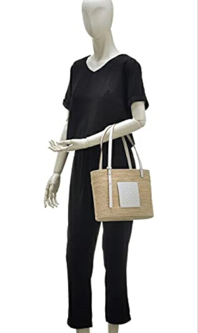 LOEWE ロエベ ベージュ スクエアバスケット トートバッグ かごバッグ