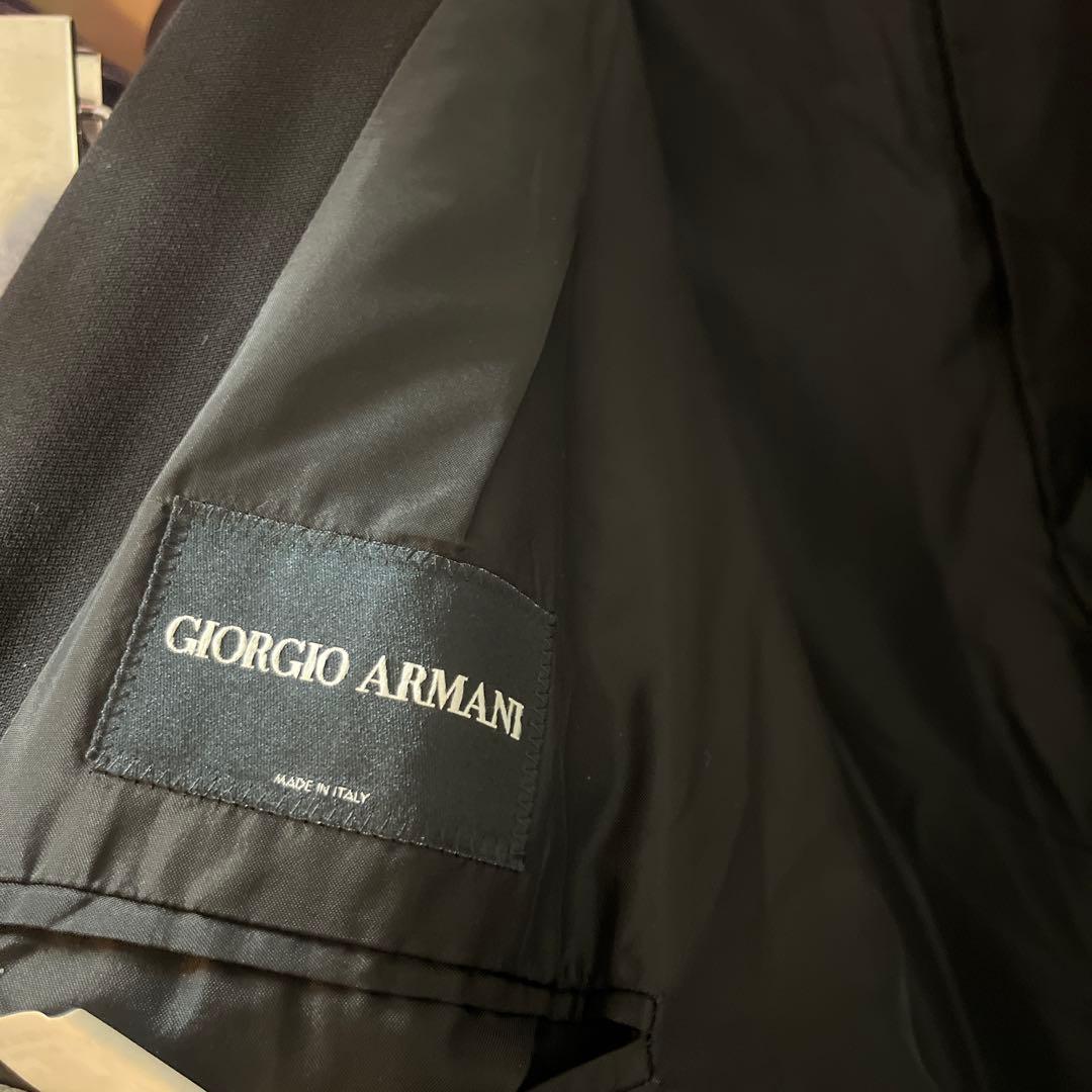 大きいサイズ ジョルジオアルマーニ ダブルスーツ サイズ66 ブラック メンズ