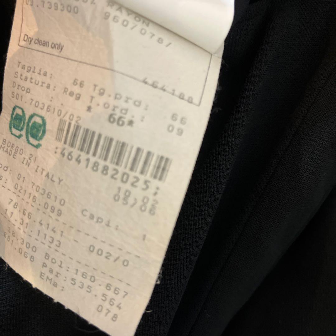 大きいサイズ ジョルジオアルマーニ ダブルスーツ サイズ66 ブラック メンズ