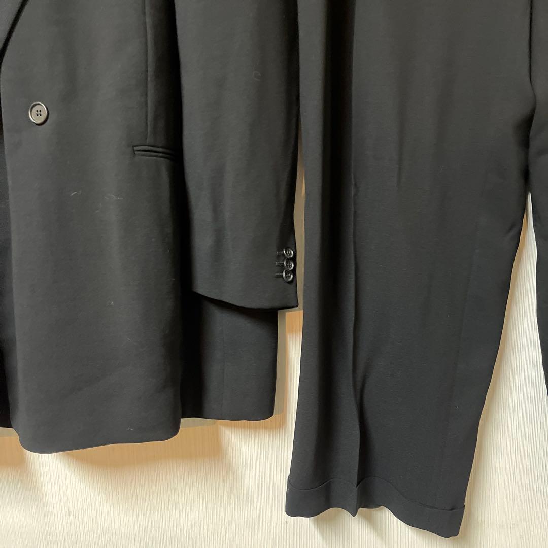 大きいサイズ ジョルジオアルマーニ ダブルスーツ サイズ66 ブラック メンズ