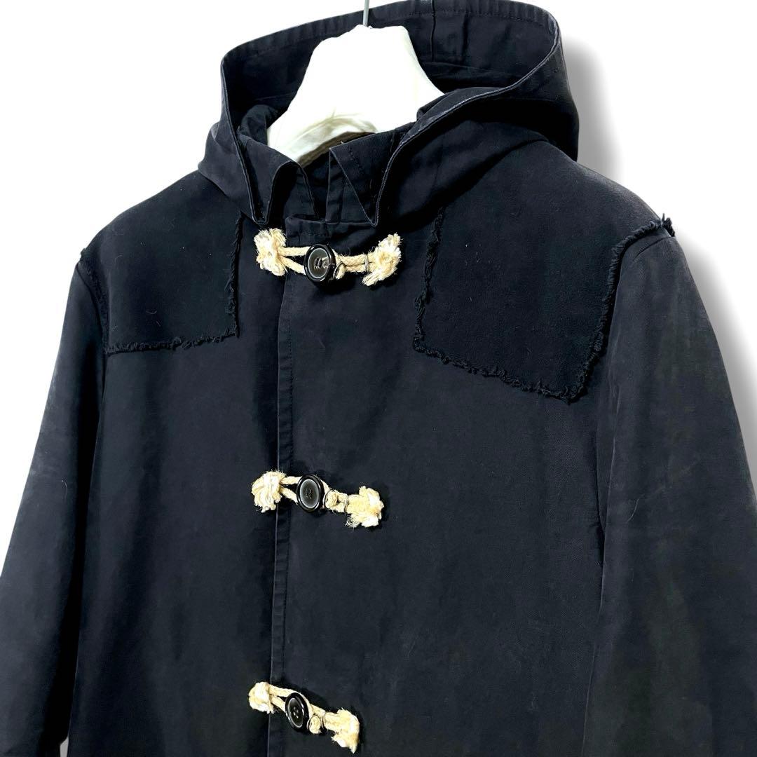 希少/03aw/マルタンマルジェラ/モールスキンダッフルコート/黒/50