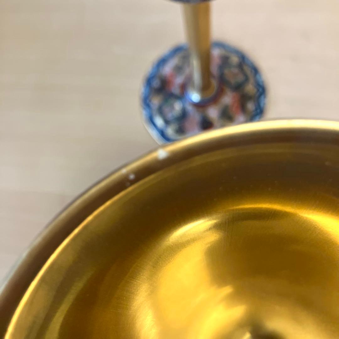 其泉作　極錦金彩古伊万里　日肥 其泉作　昭和年製　ペアワインカップ　元箱