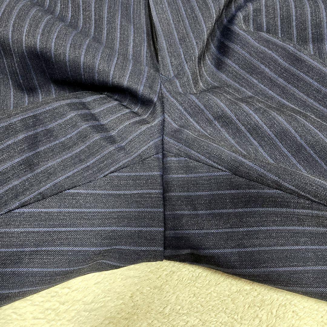 スーツセレクト 3ピース ビジネススーツセットアップ ストライプ ネイビー A6