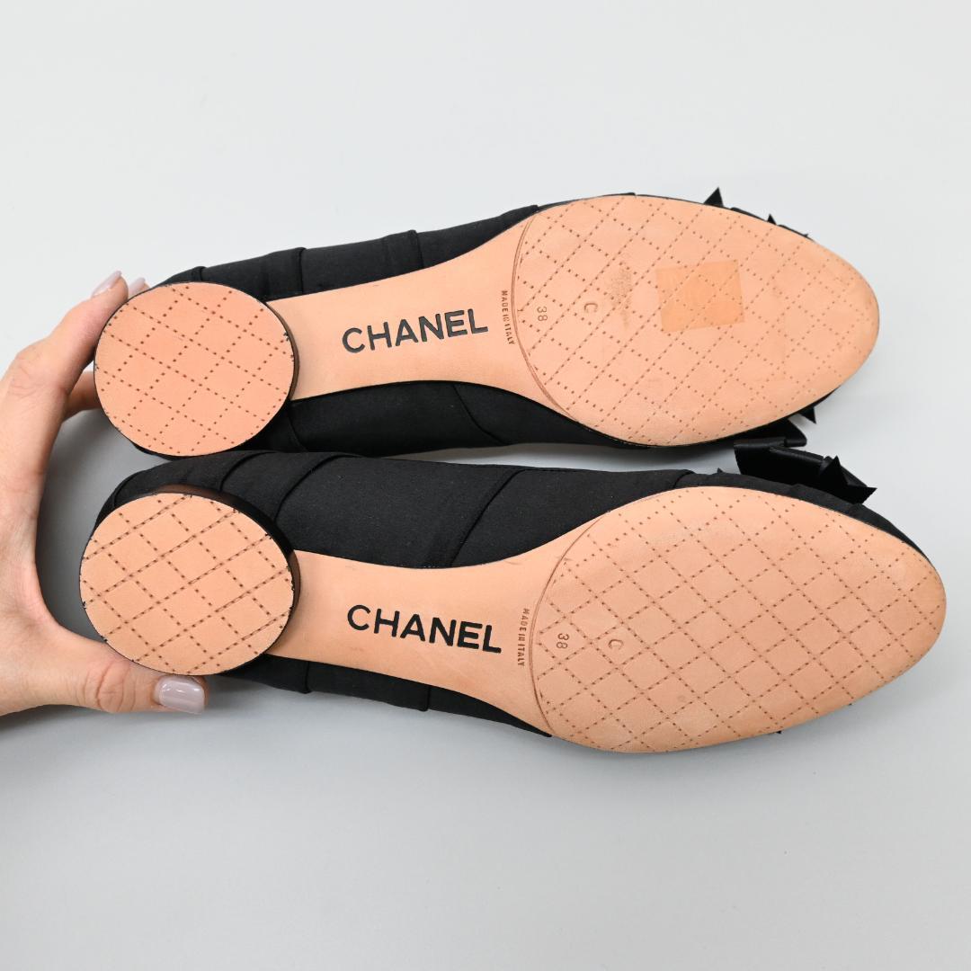 ■ □ 149★年 07P CHANEL シャネル リボンパンプス ココマーク*