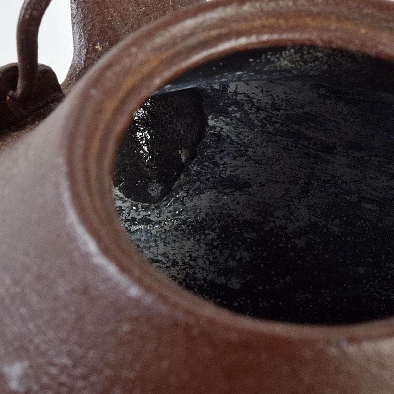 釜師　佐藤浄清作　富士形　山水文　銚子　青磁帰蓋付　共箱　V　R9536