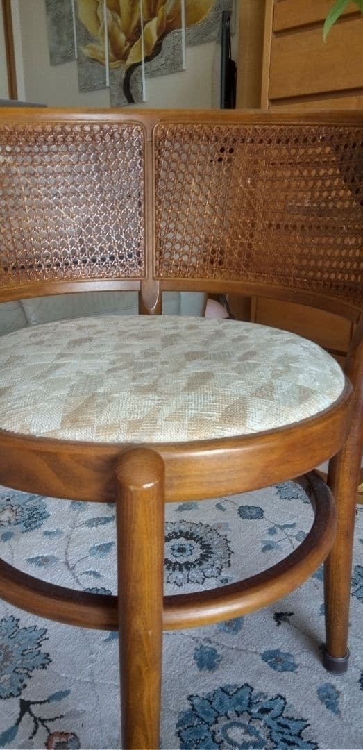 カリモク家具ラタンバックダイニングチェア2脚セット