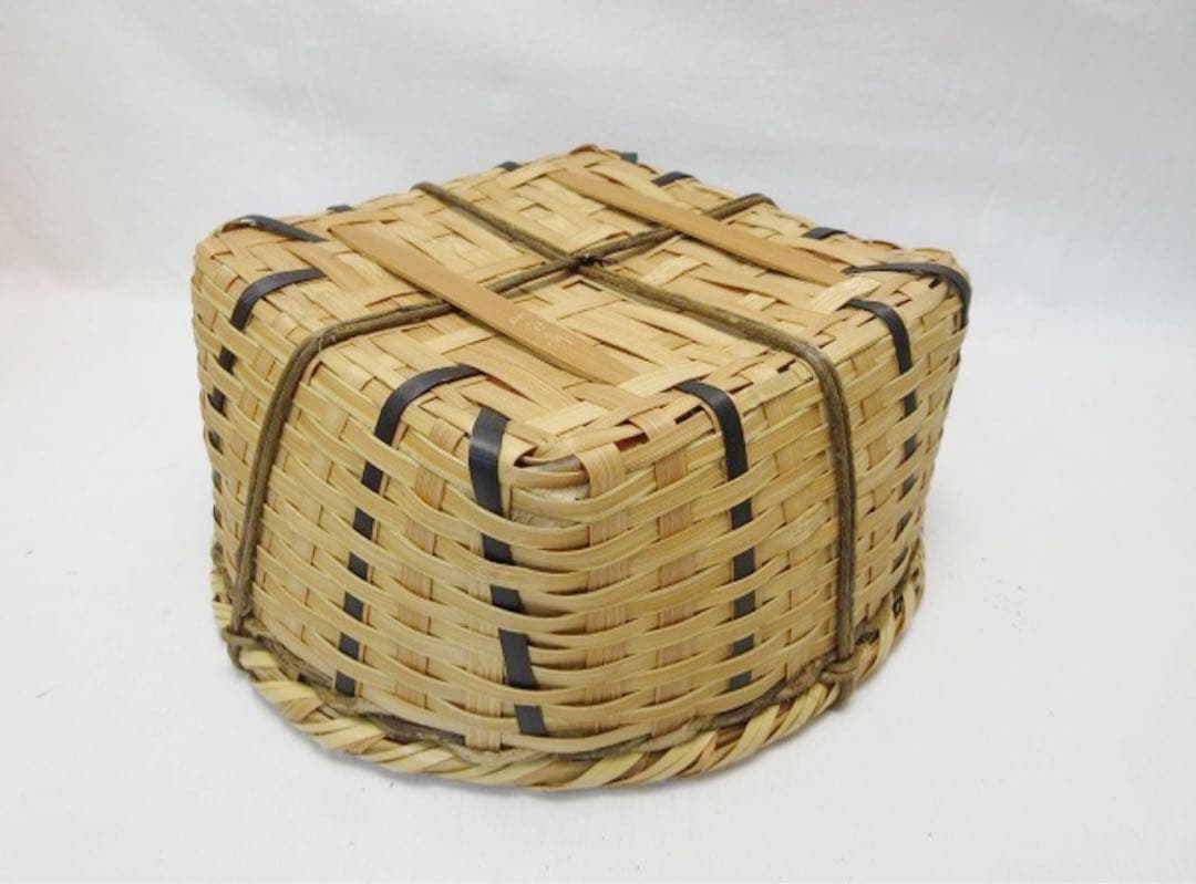 未使用 茶道具 竹宝斎造 惺斎好写 鰯籠炭斗 竹炭斗 刻印 紙箱