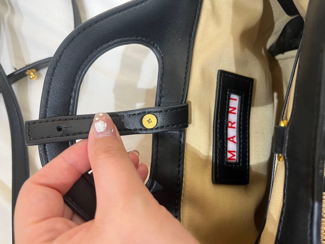 MARNI かごバッグ ブラック ベージュ