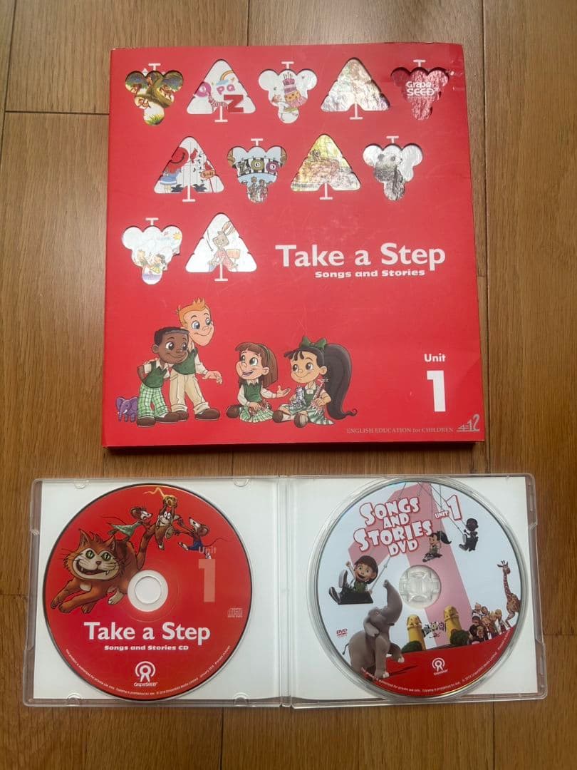 GrapeSEED英語教材 Unit 1〜7　テキスト+CD+DVD