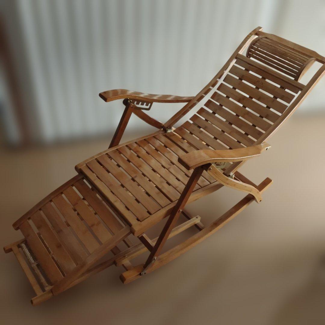 竹製チェア 折りたたみ式の竹製 ロッキングチェア 快適