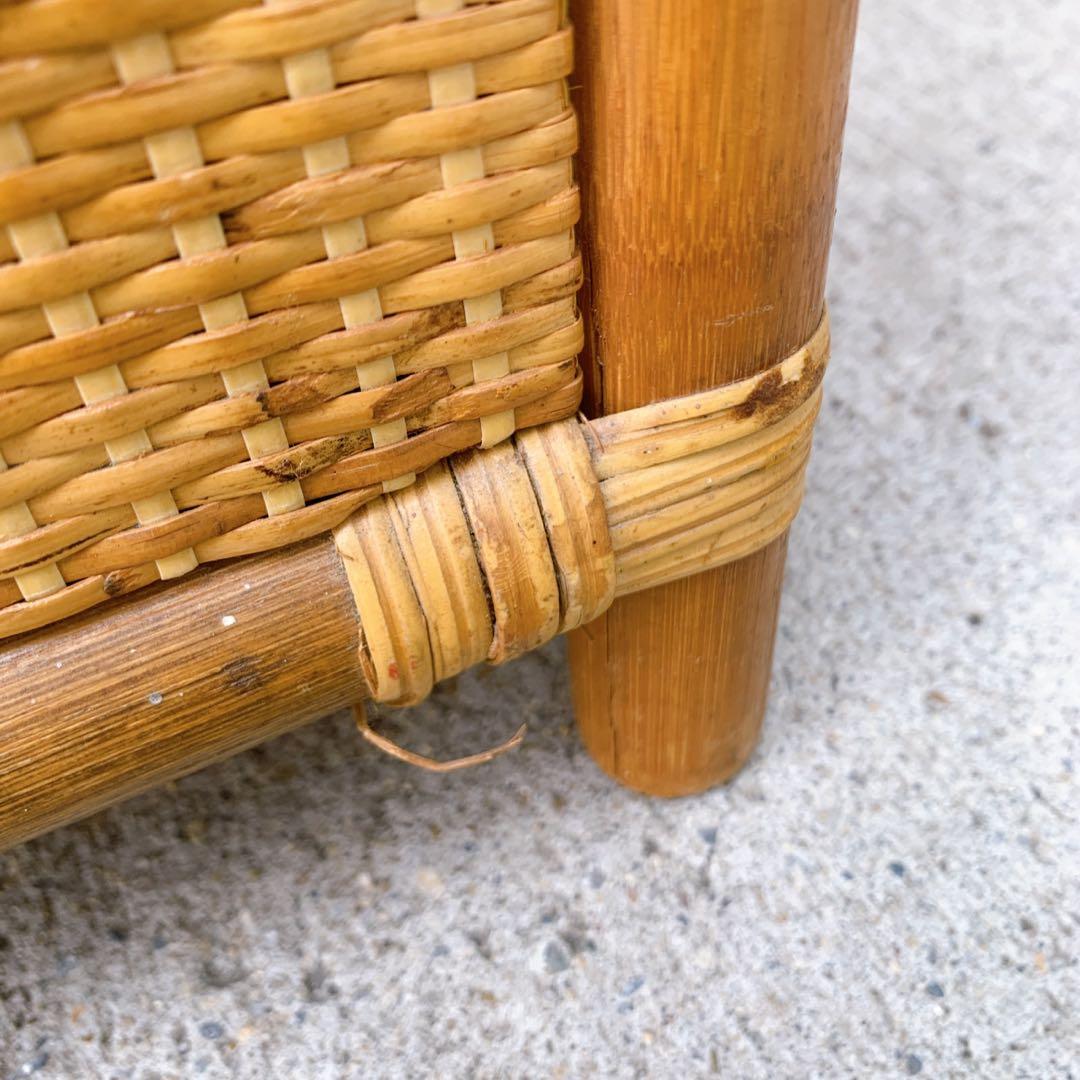 【送料込】ビンテージ バンブーラタンチェスト 籐家具 5段 引出し6杯 収納家具