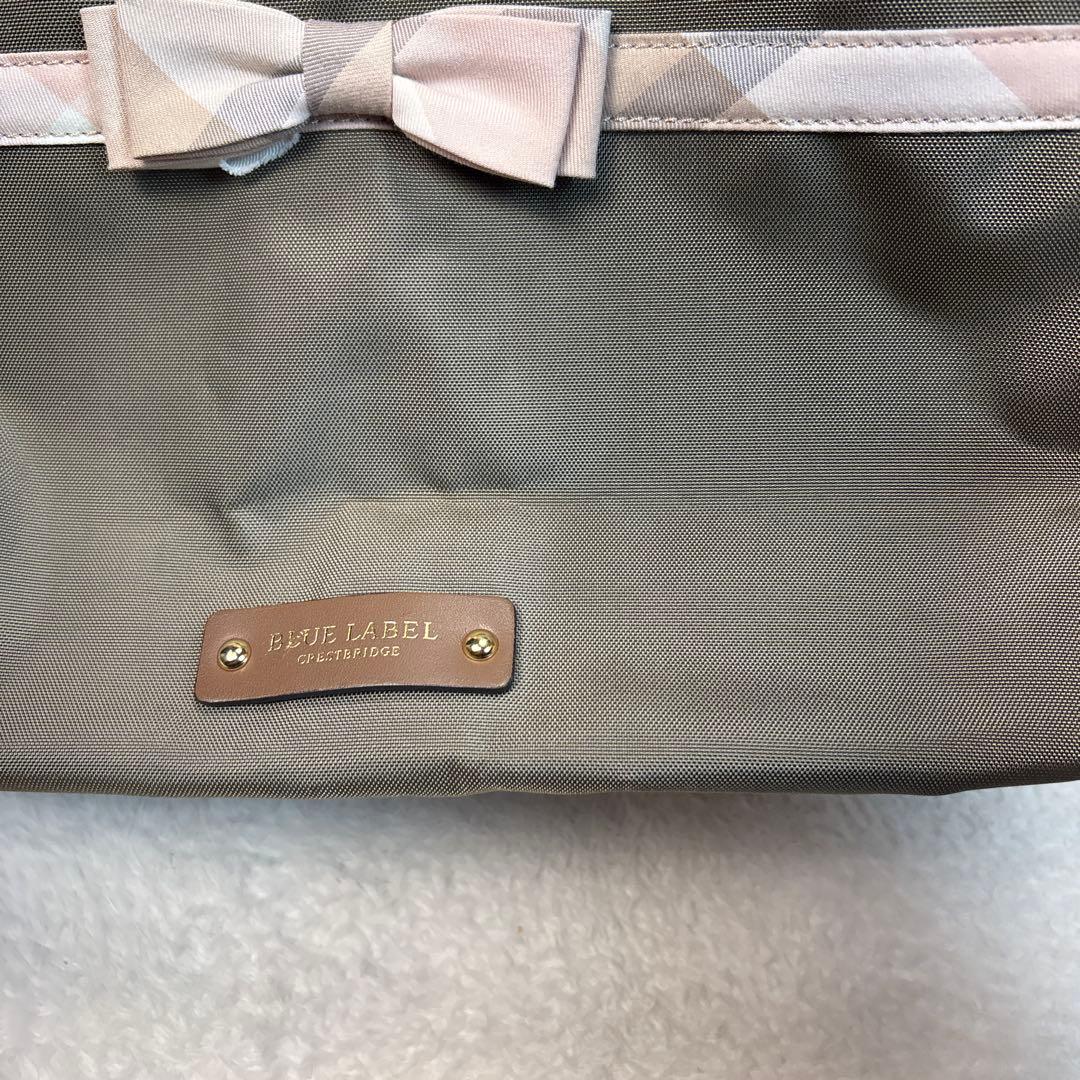美品　ブルーレーベルクレストブリッジ ショルダーバッグ リボン チェック