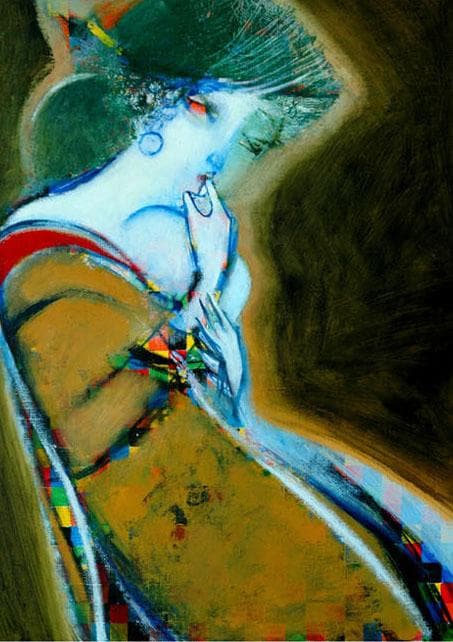 油絵 菅家令子 絵 絵画 インテリア 額付(銀) F4-080514 人物 女性