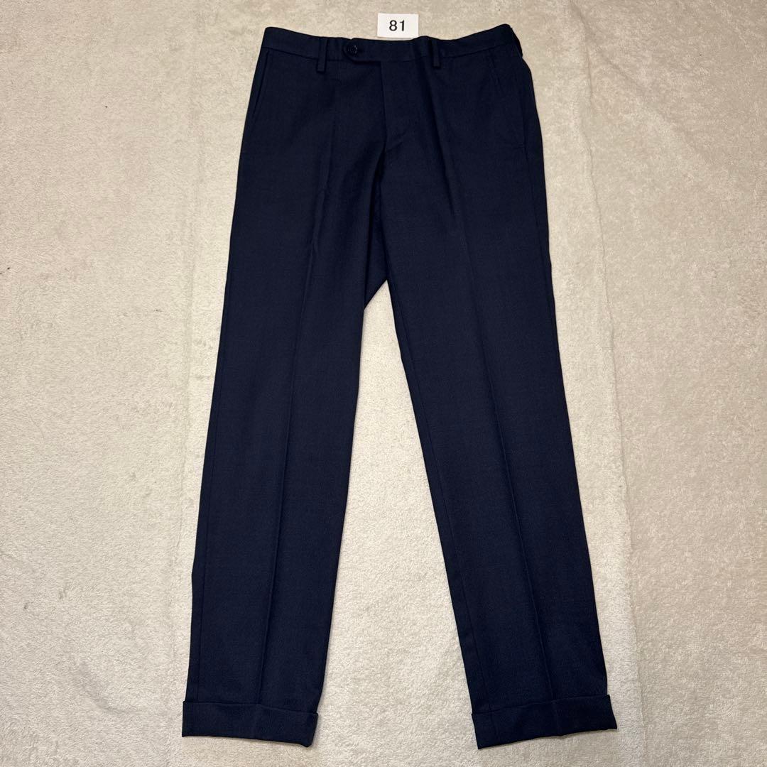 81 美品　グリーンレーベルリラクシング　スリーピーススーツ　ネイビー　44