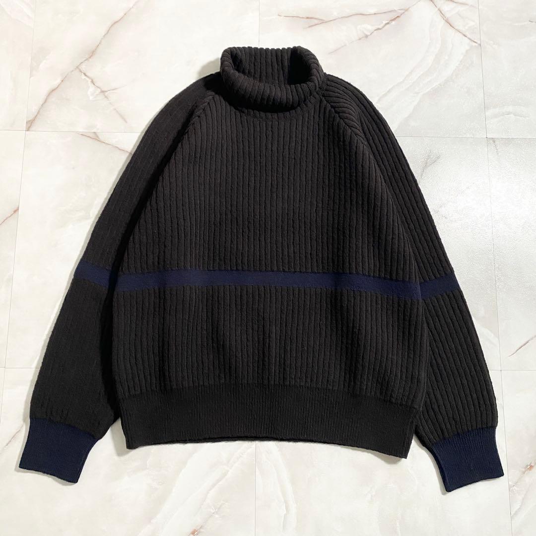 A17815 美品 シュタイン 22AW ハイネックリブニットプルオーバー 黒M