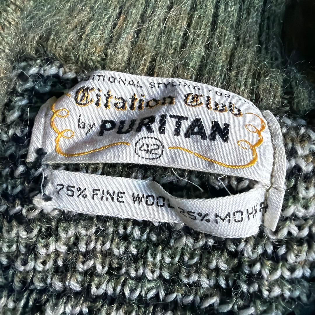 ガ*バ様 極上　希少　60s PURITAN モヘア　セーター チェック柄　L相