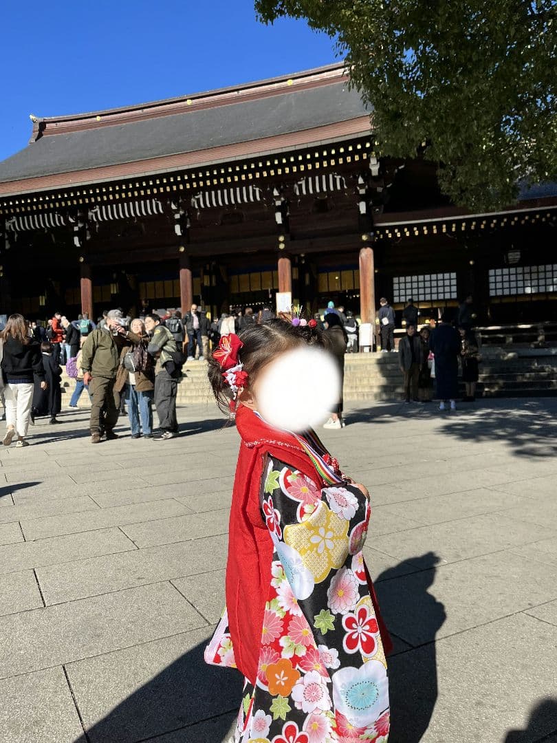 七五三用赤と多色の着物セット