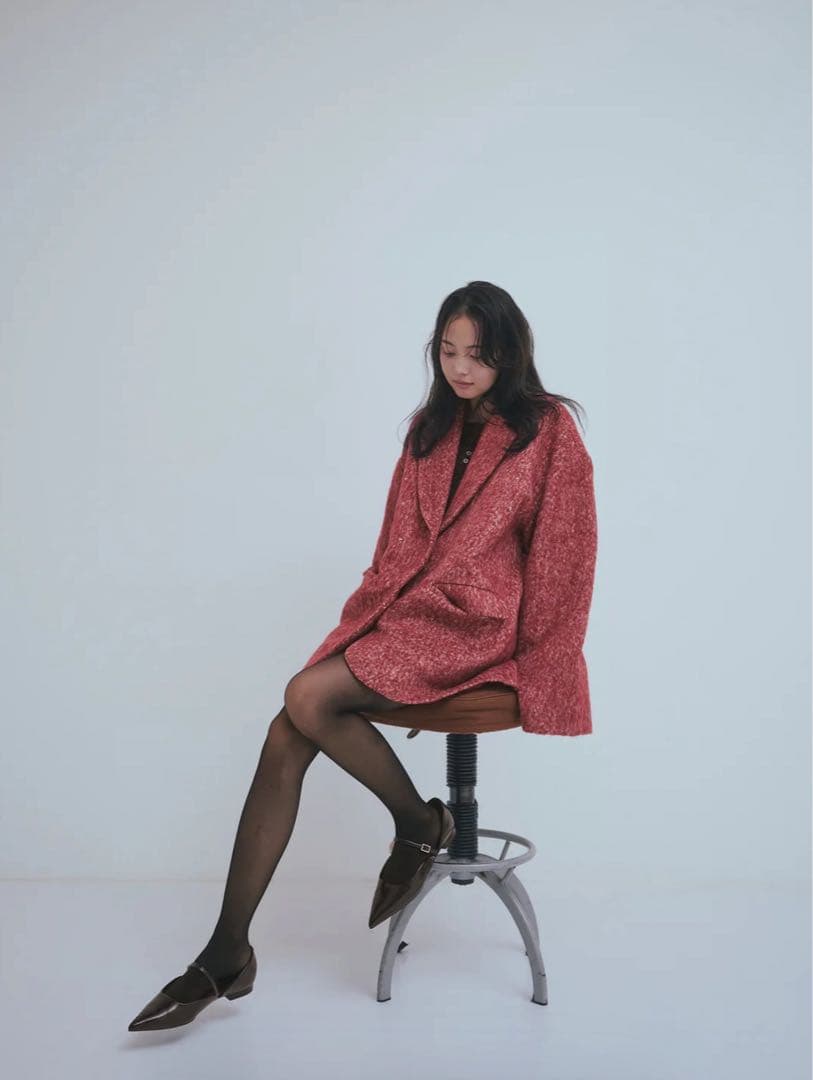 ジャケット・アウター Andequal shaggy studs coat jacket