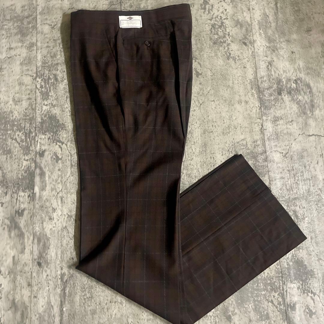 未使用 OLD GUCCI ネクタイ オッドベスト チェック柄 3ピース スーツ