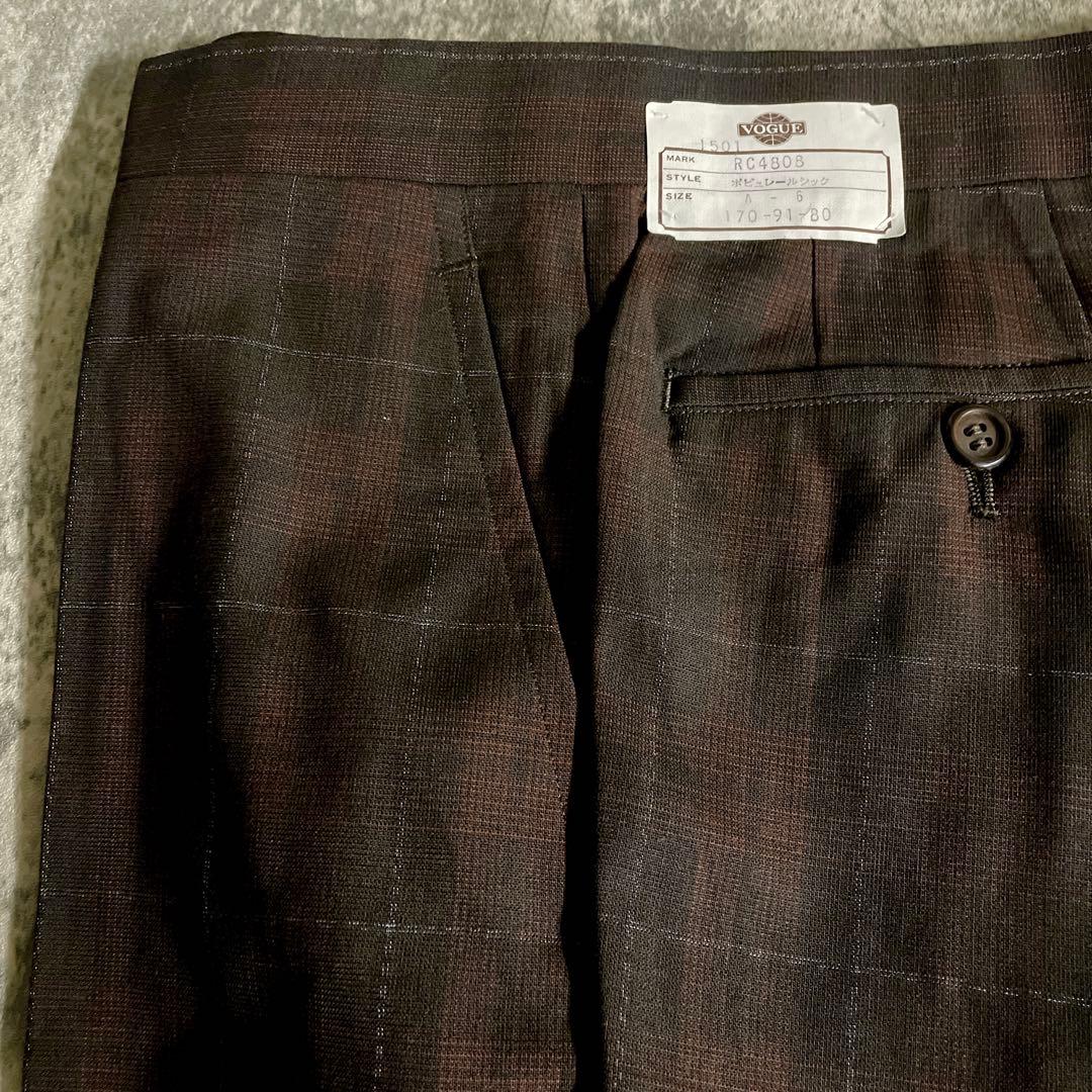 未使用 OLD GUCCI ネクタイ オッドベスト チェック柄 3ピース スーツ