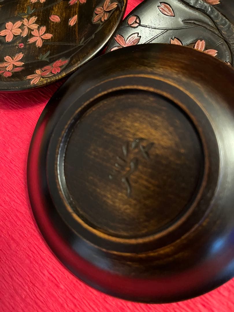川添日記　豆皿　草木彫