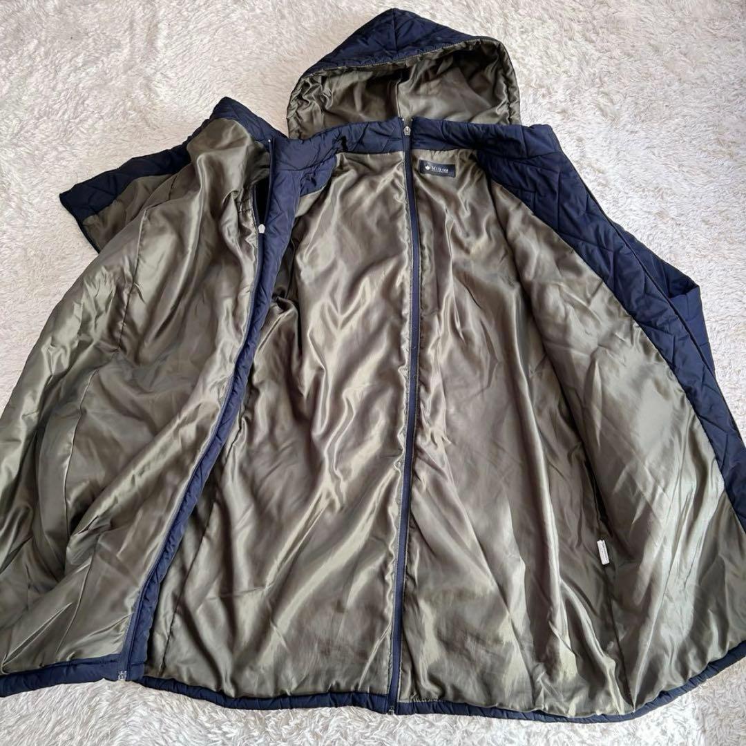 美品　Milk tea ステラ4way中綿ロングママコート　ネイビー　ダッカー