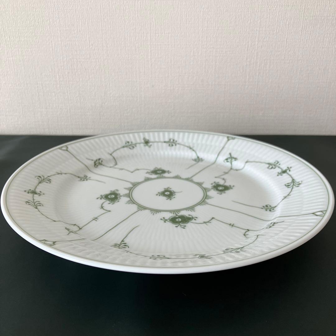 【未使用】 レア ロイヤルコペンハーゲン グリーンフルーテッド ディナープレート