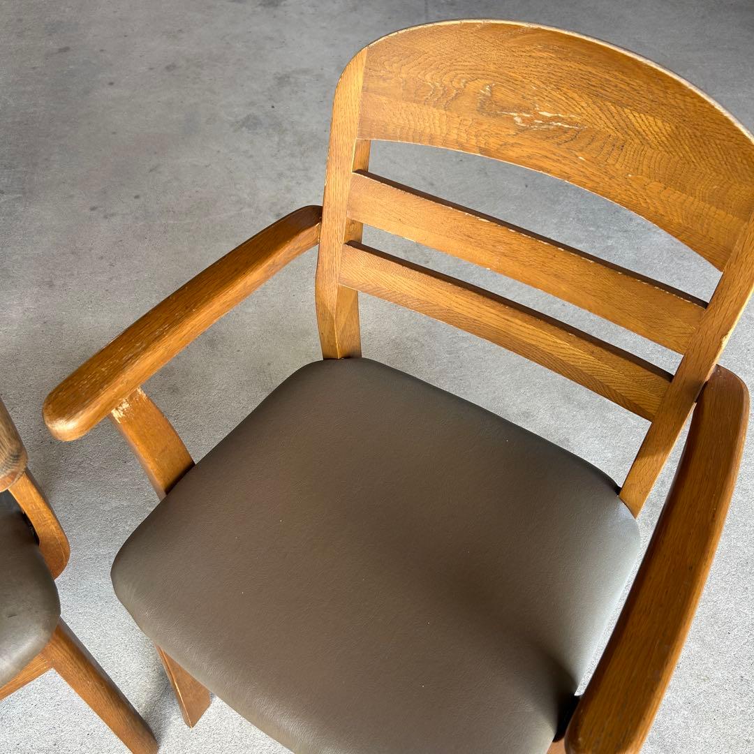 ＊引き取り歓迎＊大塚家具　ダイニングチェア肘付き　2脚　ナラ　椅子