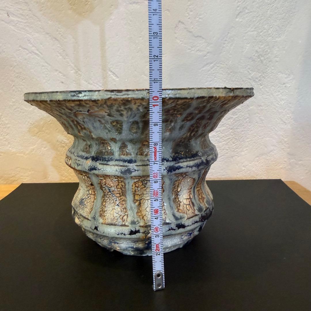 新品未使用 大人気 レア 阪本健 植木鉢 作家鉢 青