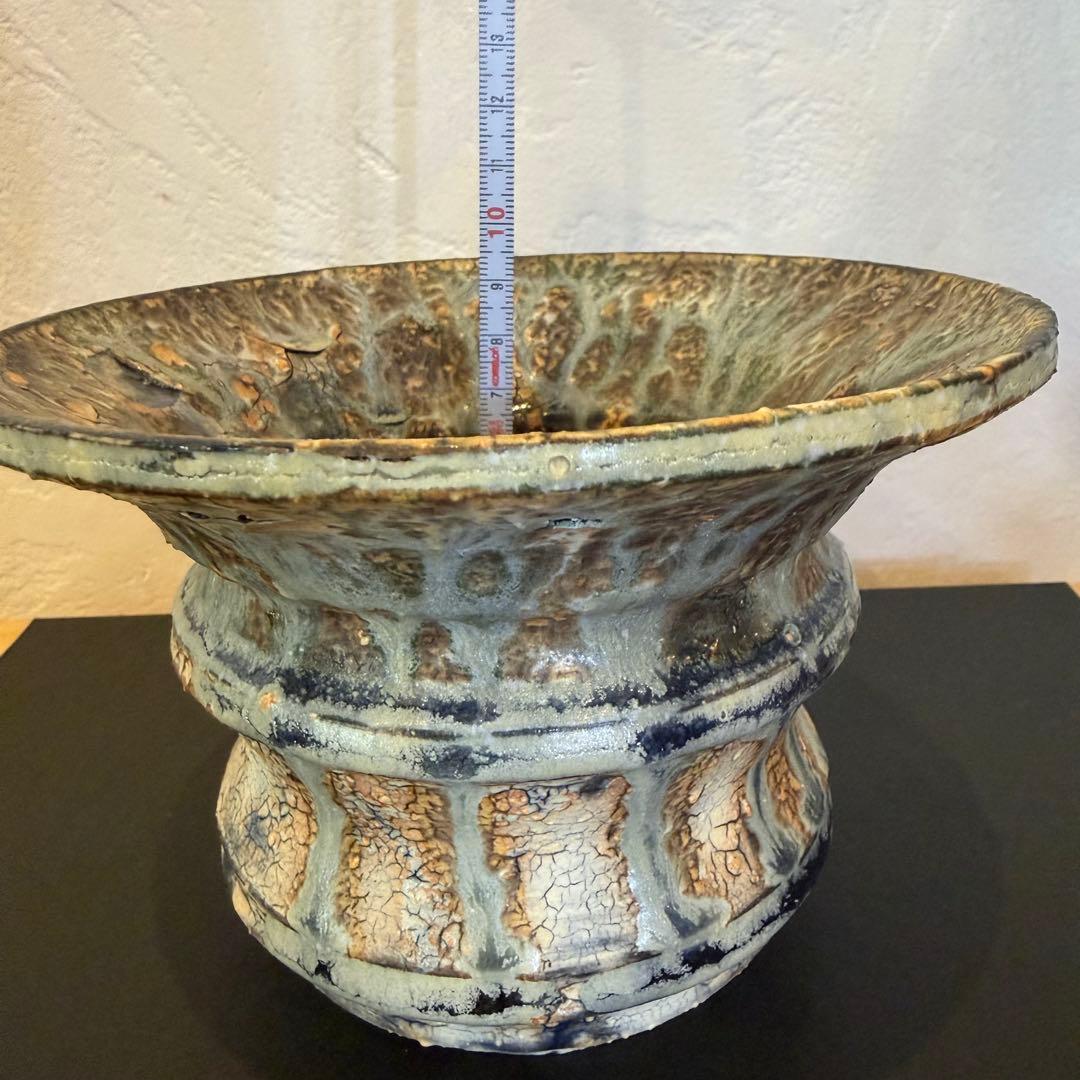 新品未使用 大人気 レア 阪本健 植木鉢 作家鉢 青