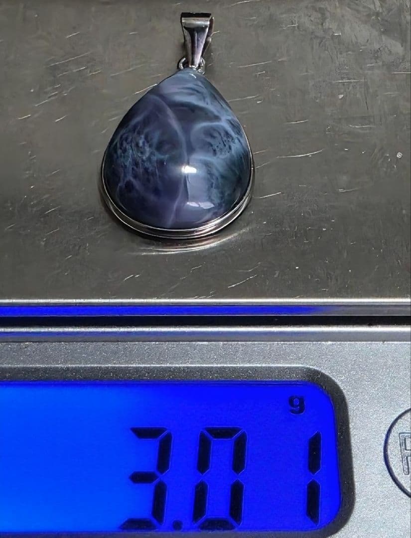 ドミニカ共和国産　ペクトライト　パープルラリマー　ペンダント　S925