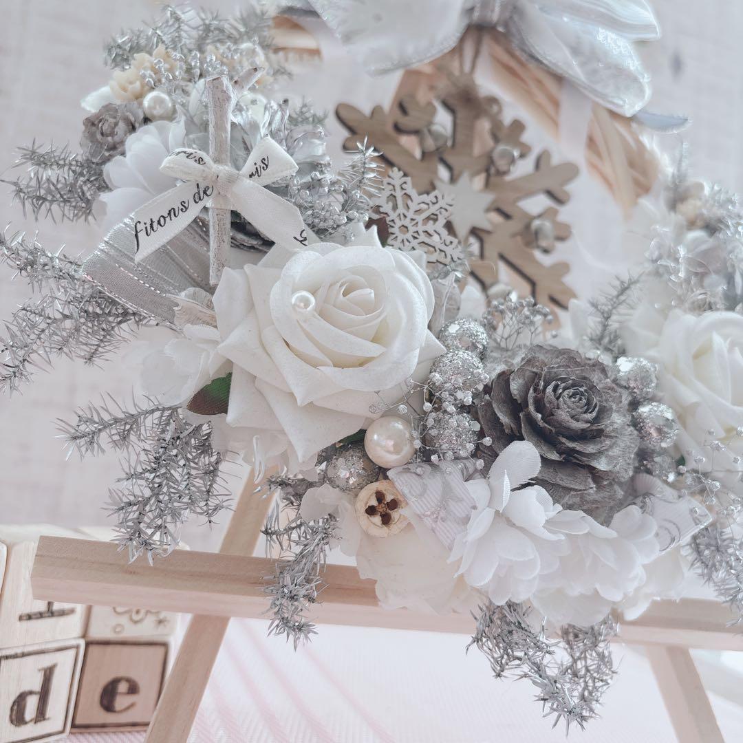 No146 聖なる夜のWhite ❄︎.*クリスマスリース