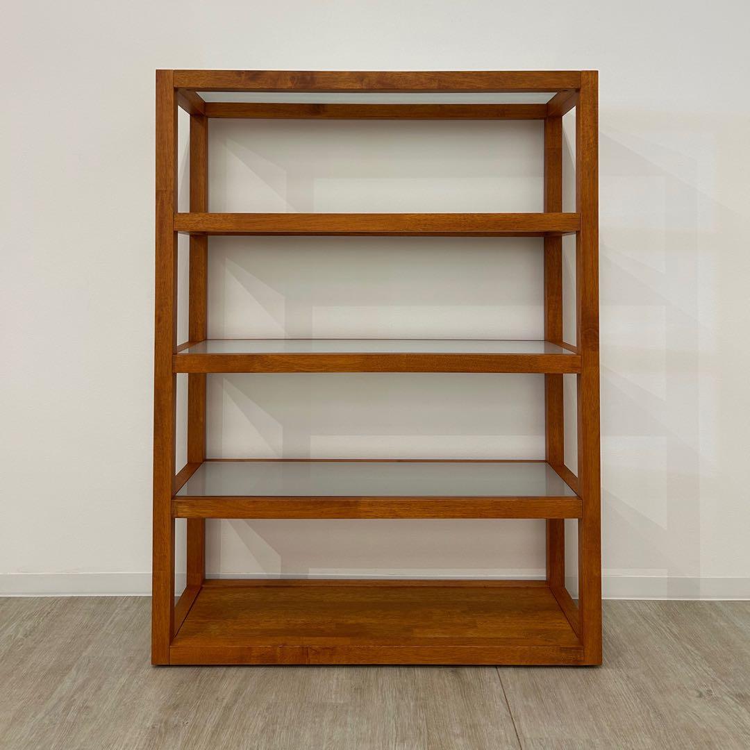 展示品★木製ディスプレイラック オープンラック ガラス棚 北欧風 什器