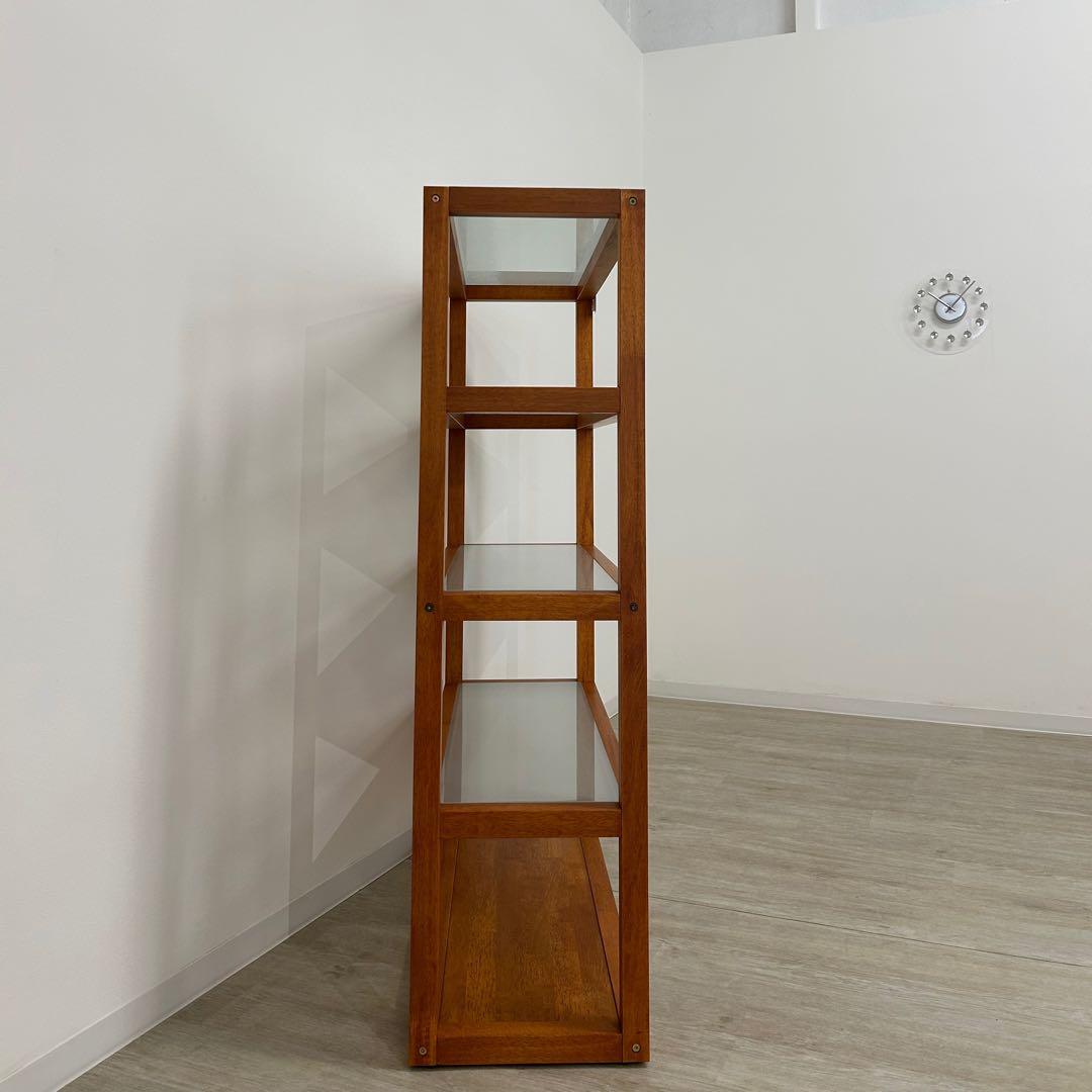 展示品★木製ディスプレイラック オープンラック ガラス棚 北欧風 什器