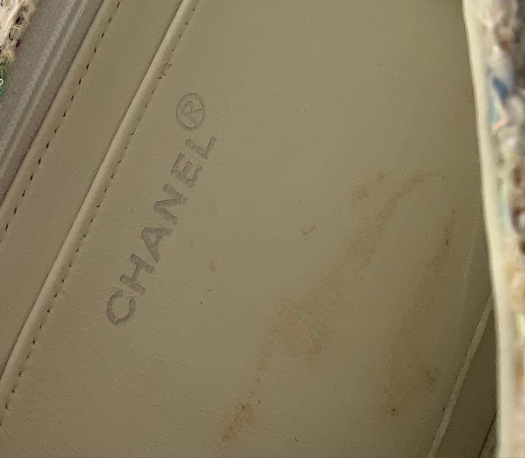 中古　美品　CHANEL 白　ツイードショルダーバッグ　証明書あり