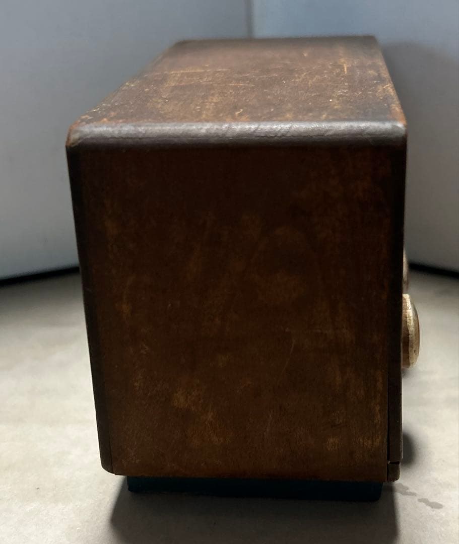 当時物 レトロ ビンテージ 真空管ラジオ型 木製貯金箱 希少