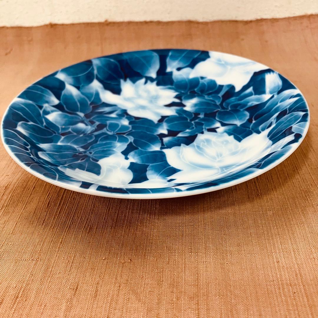 深川製磁　古代バラ　２枚　皿　有田焼　ハンドペイント　古代薔薇