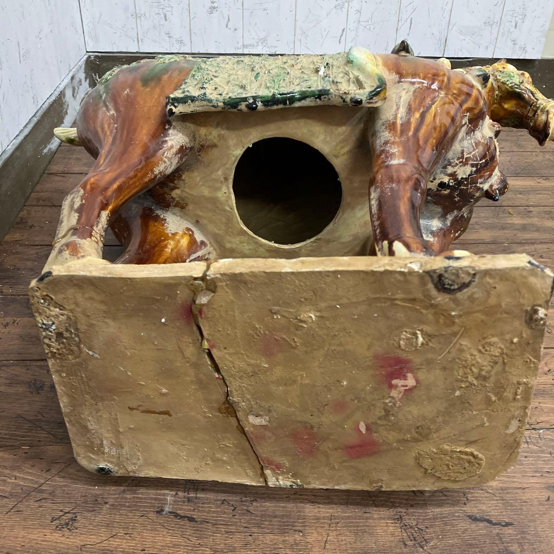 B-壁 中国美術 唐三彩 三彩馬 陶器製 馬置物 馬俑 ホースフィギュア 乗馬