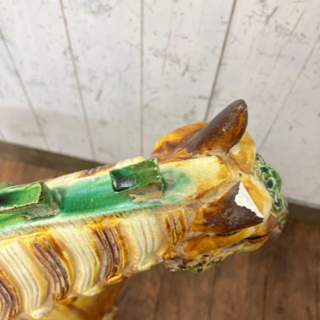 B-壁 中国美術 唐三彩 三彩馬 陶器製 馬置物 馬俑 ホースフィギュア 乗馬