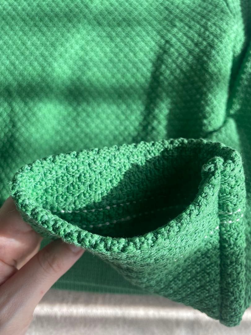 anuans グリーン ノーカラージャケット S