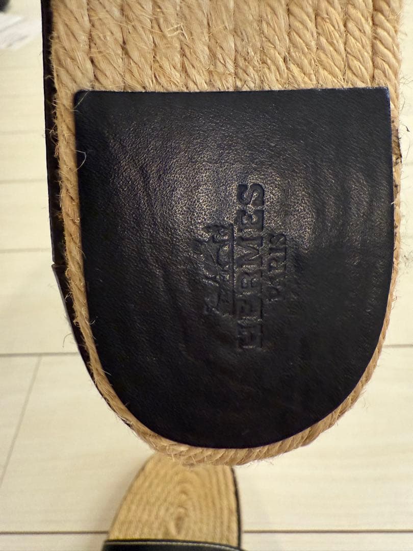 エルメスレザーサンダル（メンズ）エスパドリーユ