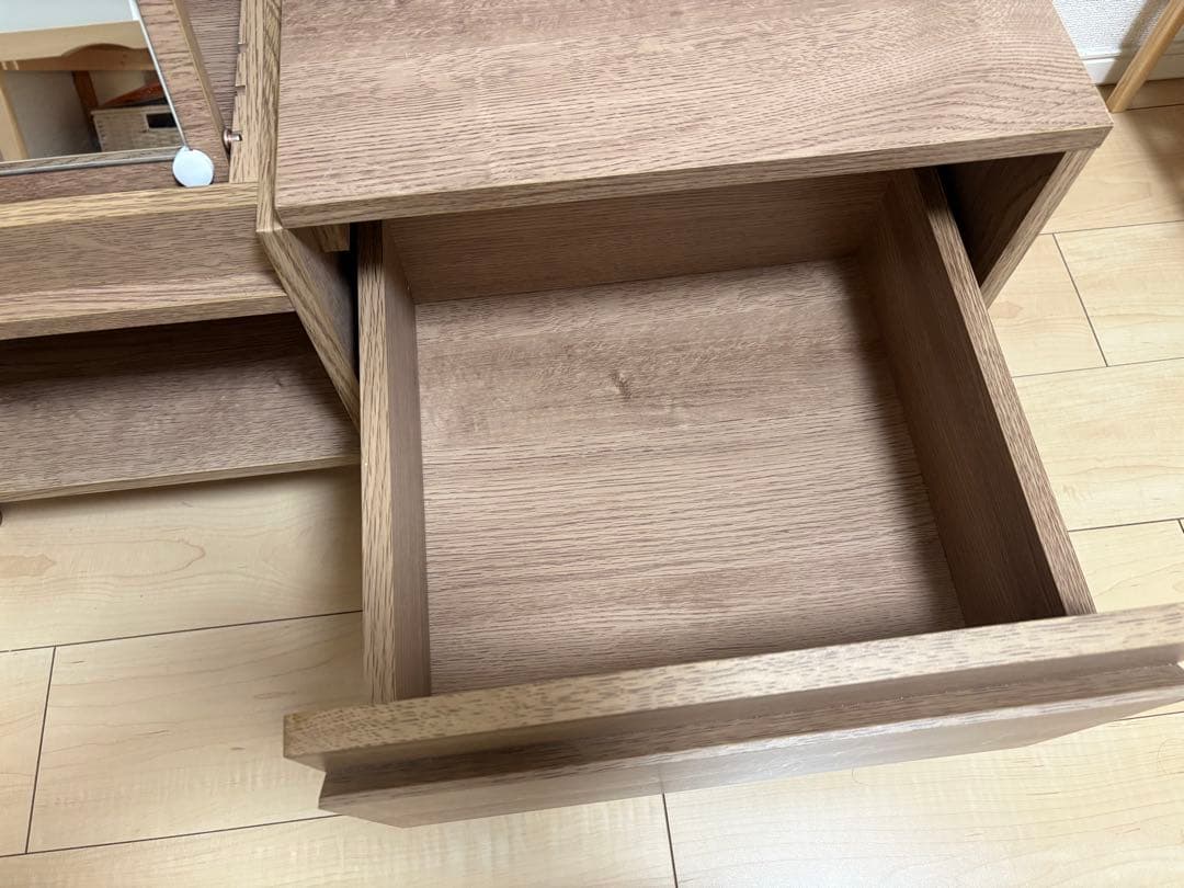 テーブルドレッサー ロータイプ 鏡台 収納 メイク 化粧台 ミラー 引き出し