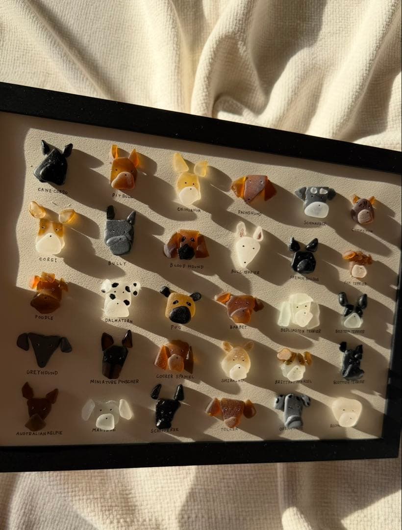 シーグラスアート　ハンドメイド　犬