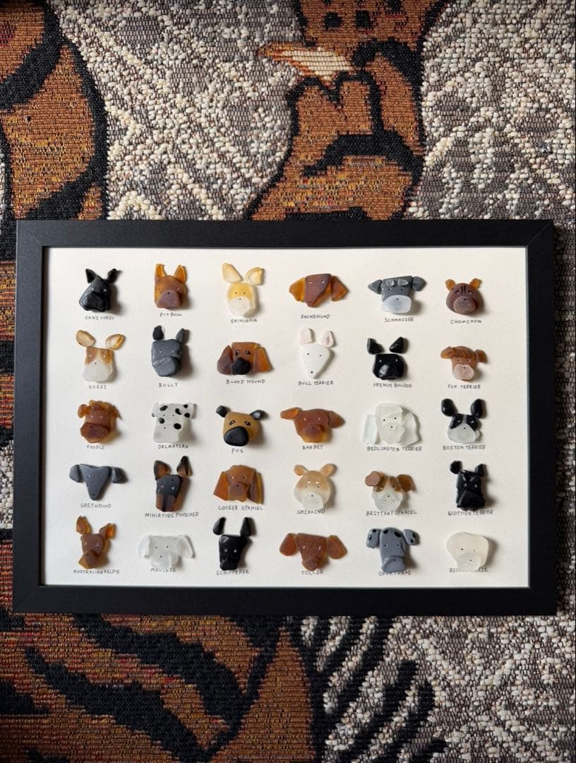 シーグラスアート　ハンドメイド　犬