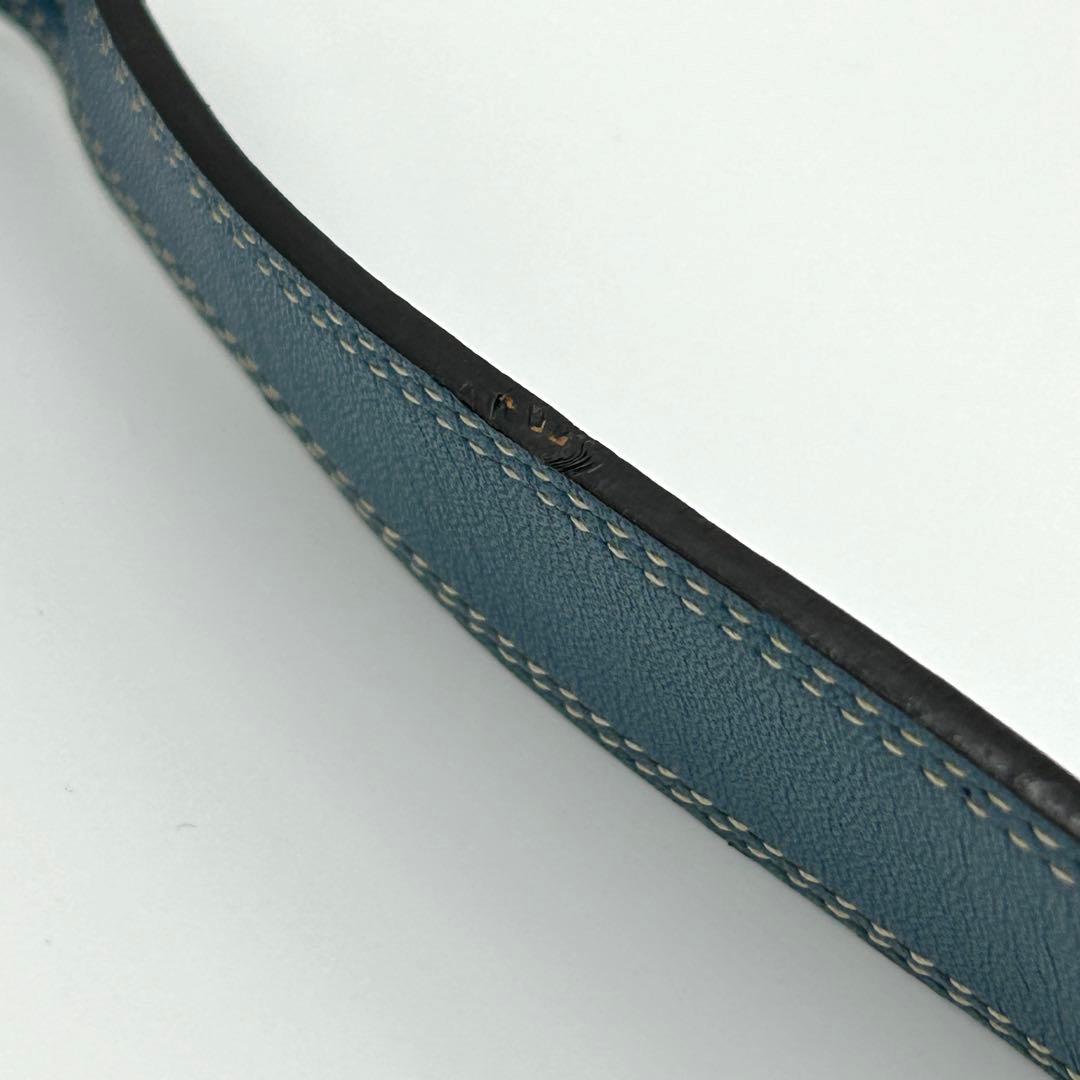 COACH✨シグネチャー ワンショルダーバッグ レザー切替 ターンロック ブルー