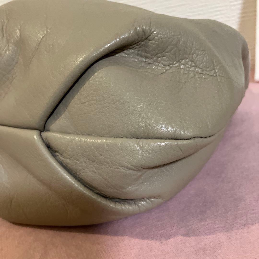 ☆☆お値下げ☆☆ラシット レザー巾着4WAYショルダーバッグ グレージュ