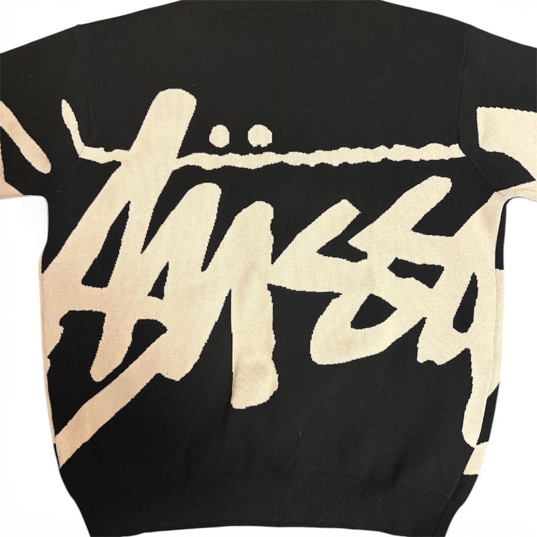 Stussy グラフィックニットセーター ブラック/クリーム