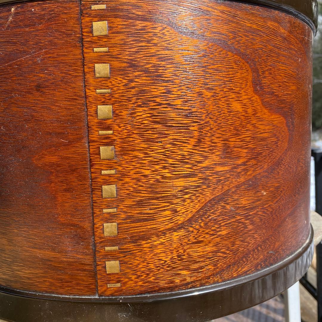 木製円形火鉢（茶色）曲げわっぱ　桑材